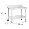 Stół ze stali nierdzewnej na kółkach - 70 x 100 cm - 155 kg ROYAL CATERING 10012809 RCAT-100/70-WS